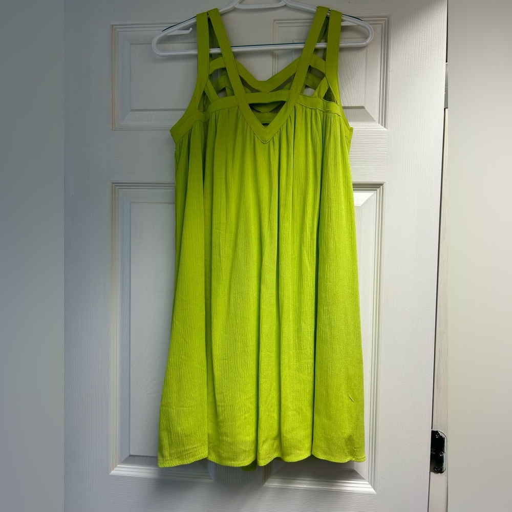 Green criss cross dress
